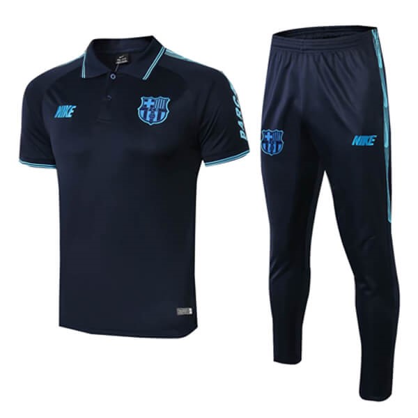 Polo Conjunto Completo Barcelona 2019 2020 Negro Azul